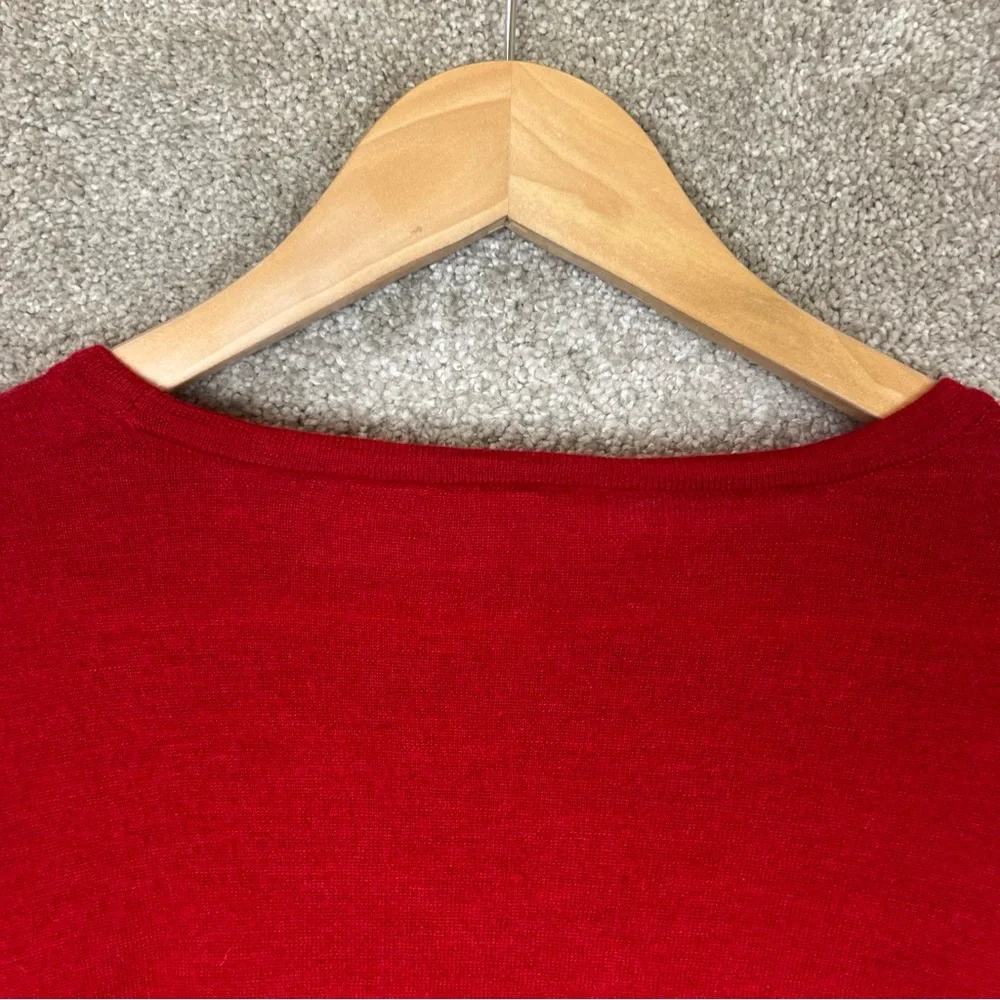 RSVP by Talbots Sweater Womens Medium Petite Red Merino Wool Pullover- 1446* - Picture 10 of 10